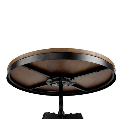 Artiss Bar Table 67-86CM Height Round Brown-Dining Tables-PEROZ Accessories