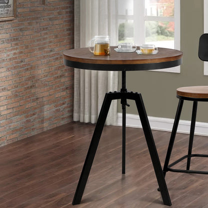 Artiss Bar Table 67-86CM Height Round Brown-Dining Tables-PEROZ Accessories