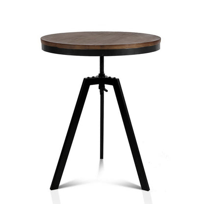 Artiss Bar Table 67-86CM Height Round Brown-Dining Tables-PEROZ Accessories