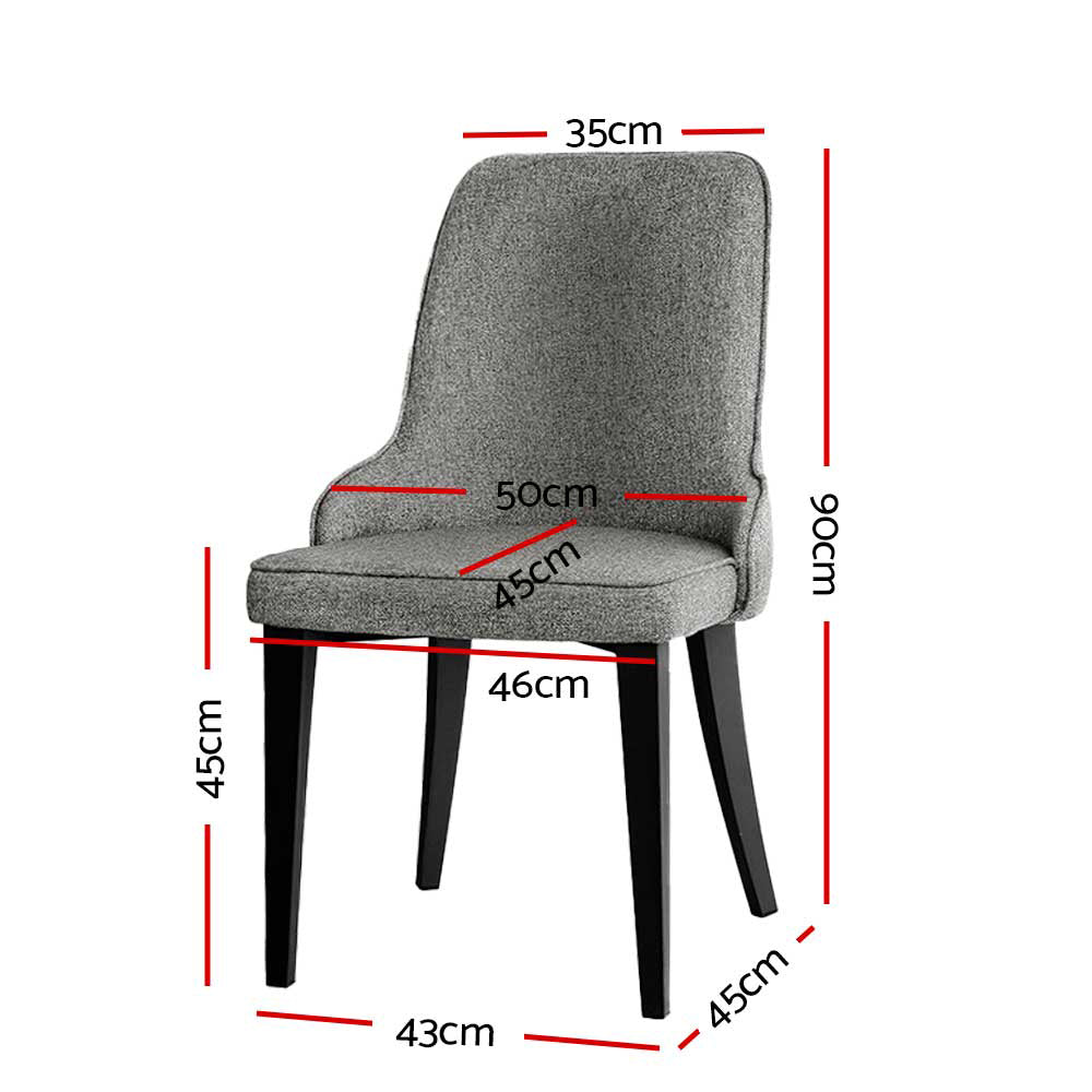 Artiss Dining Chairs Set of 2 Linen Fabric Grey-Furniture &gt; Dining-PEROZ Accessories