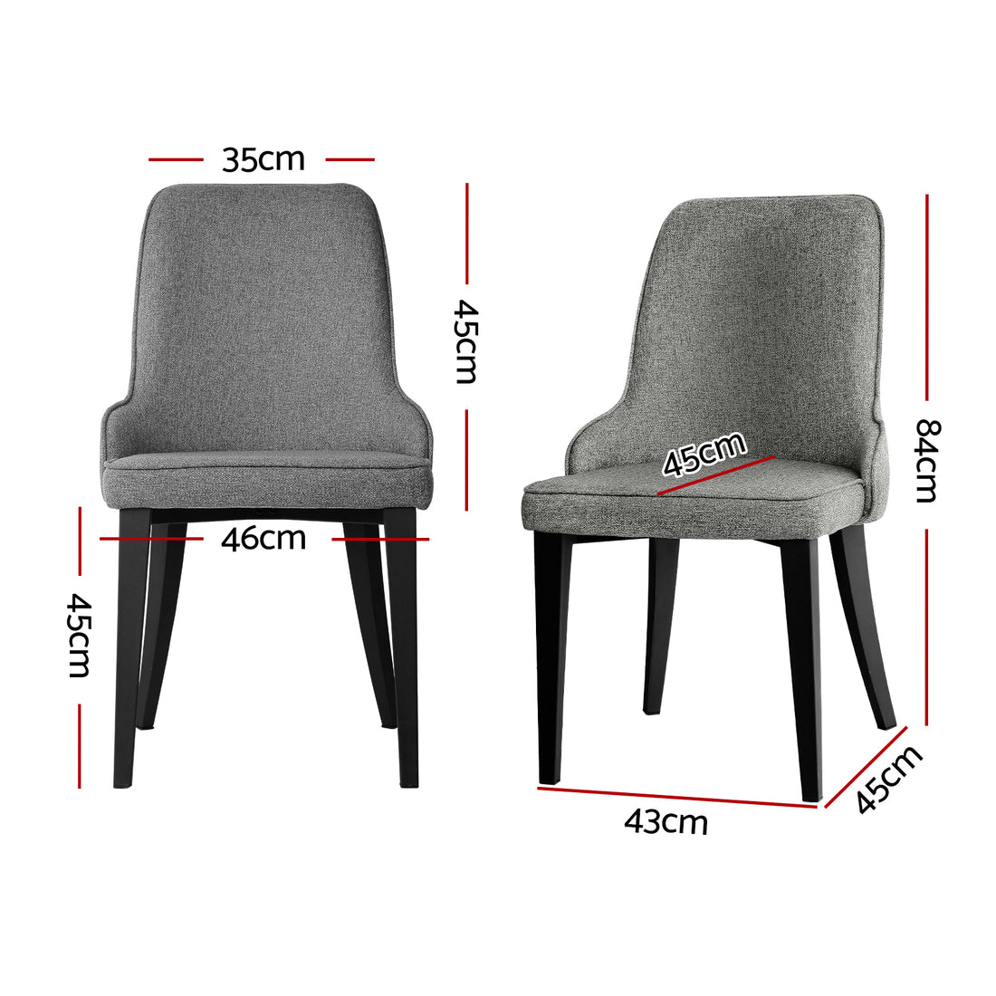 Artiss Dining Chairs Set of 4 Linen Fabric Grey-Furniture &gt; Dining &gt; Kitchen &amp; Dining Chairs-PEROZ Accessories