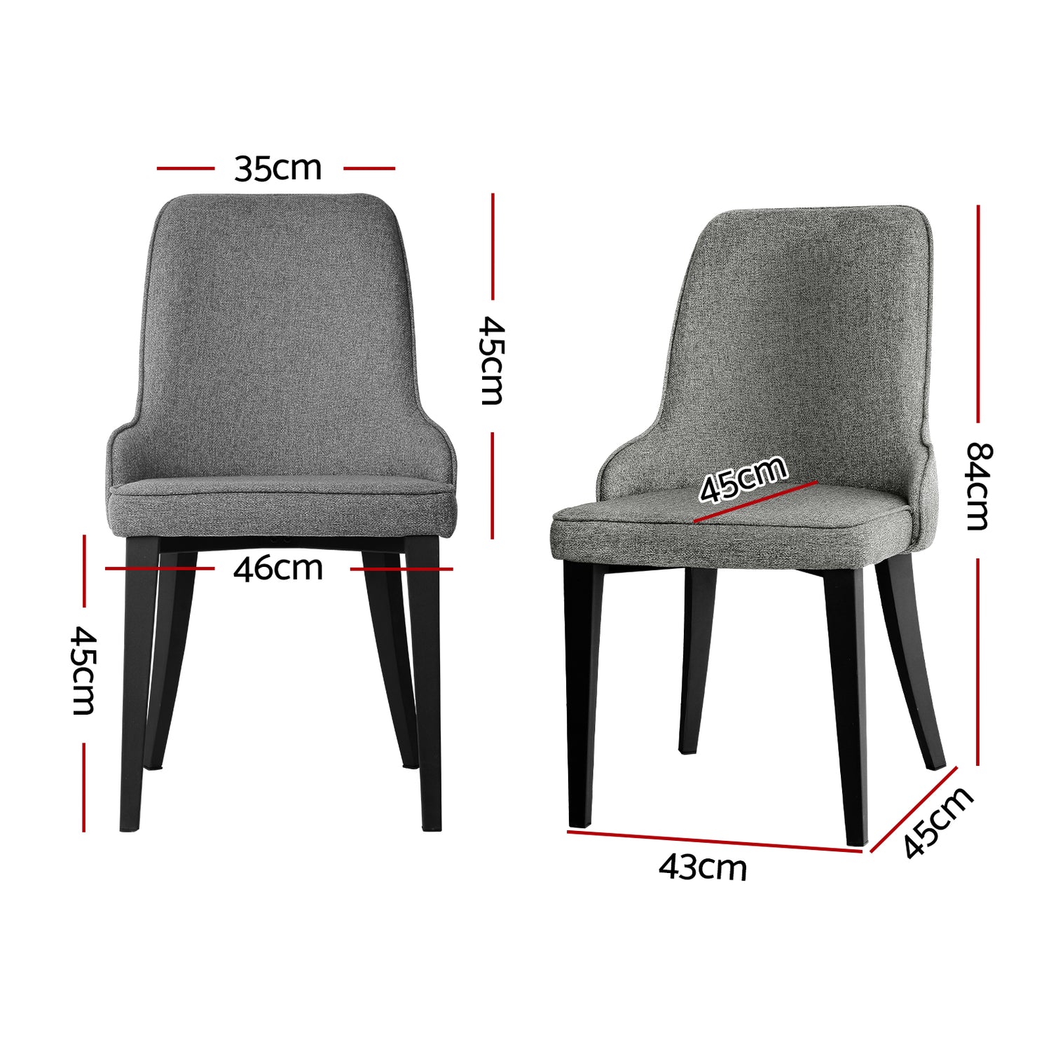 Artiss Dining Chairs Set of 4 Linen Fabric Grey-Furniture &gt; Dining &gt; Kitchen &amp; Dining Chairs-PEROZ Accessories
