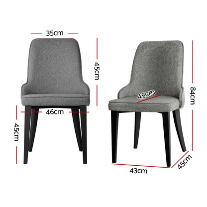 Artiss Dining Chairs Set of 4 Linen Fabric Grey-Furniture &gt; Dining &gt; Kitchen &amp; Dining Chairs-PEROZ Accessories