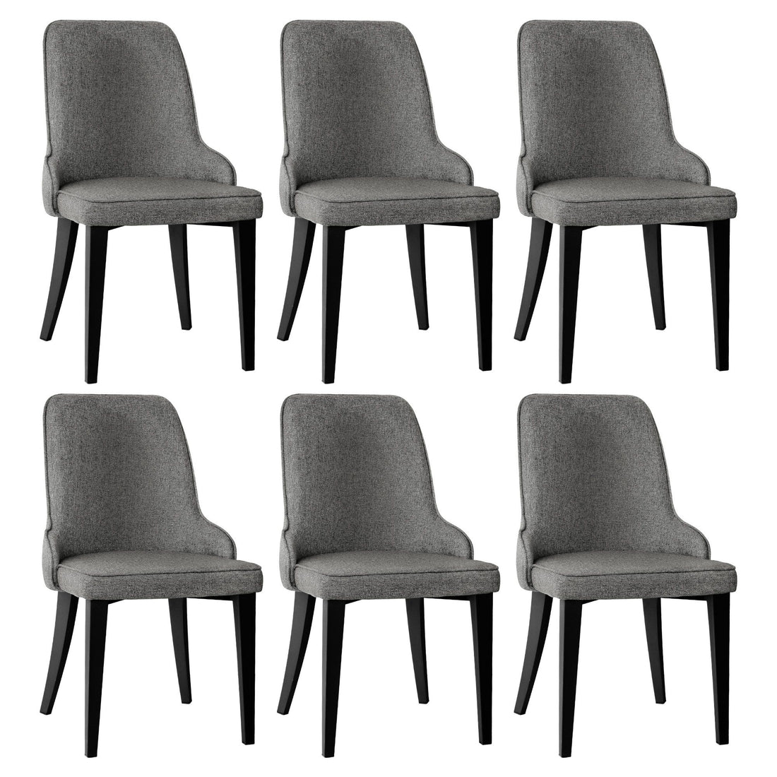 Artiss Dining Chairs Set of 6 Linen Fabric Grey-Furniture > Dining > Kitchen &amp; Dining Chairs-PEROZ Accessories
