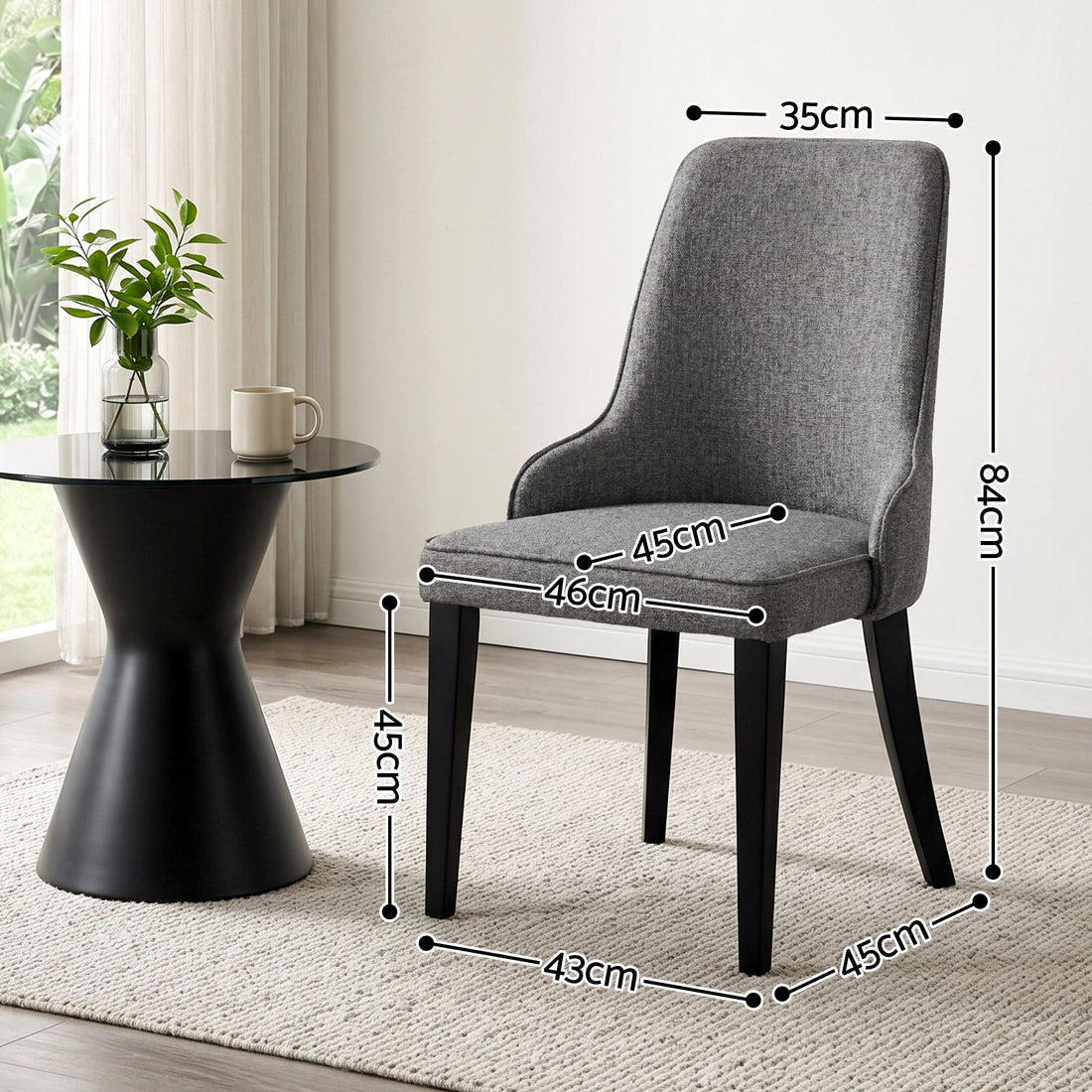 Artiss Dining Chairs Set of 6 Linen Fabric Grey-Furniture > Dining > Kitchen &amp; Dining Chairs-PEROZ Accessories