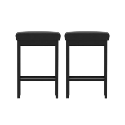 2x Artiss Metal Bar Stools PU Seat Dining Counter Chairs-Furniture &gt; Bar Stools &amp; Chairs &gt; Table &amp; Bar Stools-PEROZ Accessories