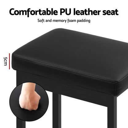 2x Artiss Metal Bar Stools PU Seat Dining Counter Chairs-Furniture &gt; Bar Stools &amp; Chairs &gt; Table &amp; Bar Stools-PEROZ Accessories