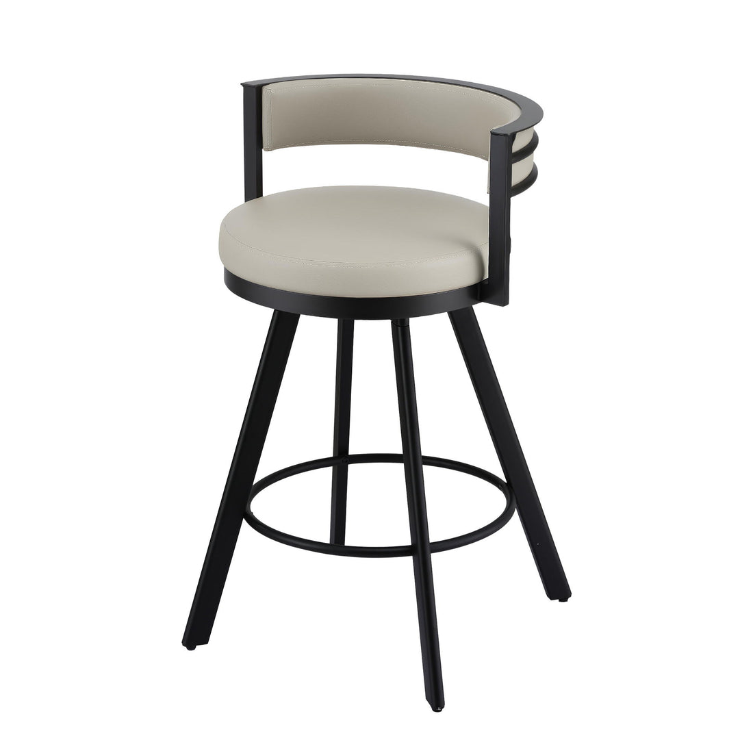 Artiss Bar Stool Swivel Kitchen Chair Metal PU Leather Counter Beige-Furniture > Bar Stools &amp; Chairs > Table &amp; Bar Stools-PEROZ Accessories