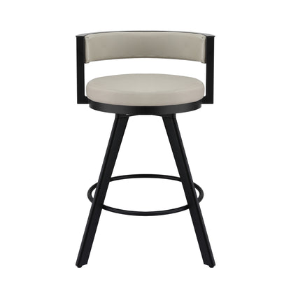 Artiss Bar Stool Swivel Kitchen Chair Metal PU Leather Counter Beige-Furniture > Bar Stools &amp; Chairs > Table &amp; Bar Stools-PEROZ Accessories