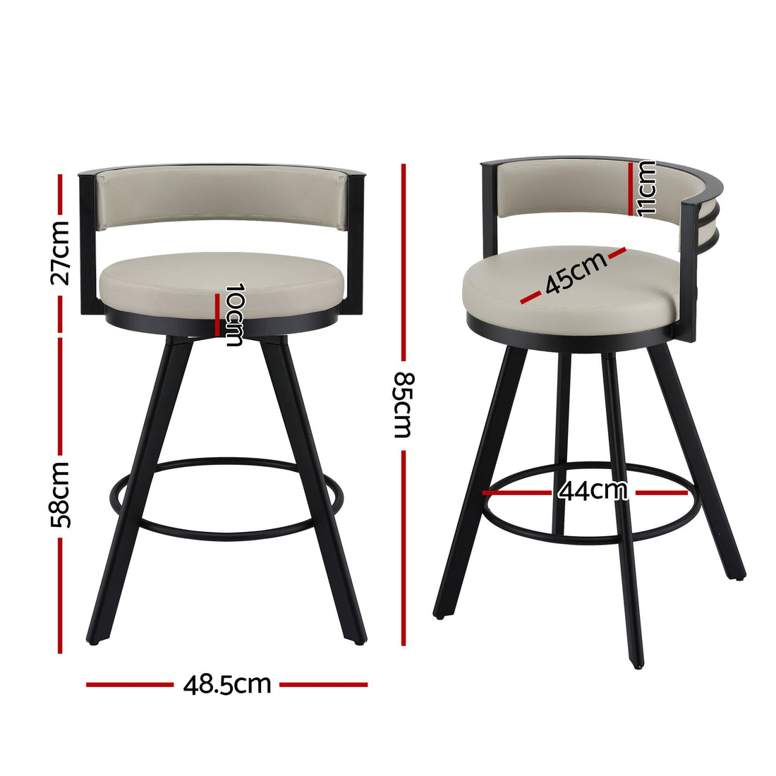 Artiss Bar Stools Set of 4 Swivel Kitchen Chair Metal Counter Beige Leather-Furniture > Bar Stools &amp; Chairs > Table &amp; Bar Stools-PEROZ Accessories
