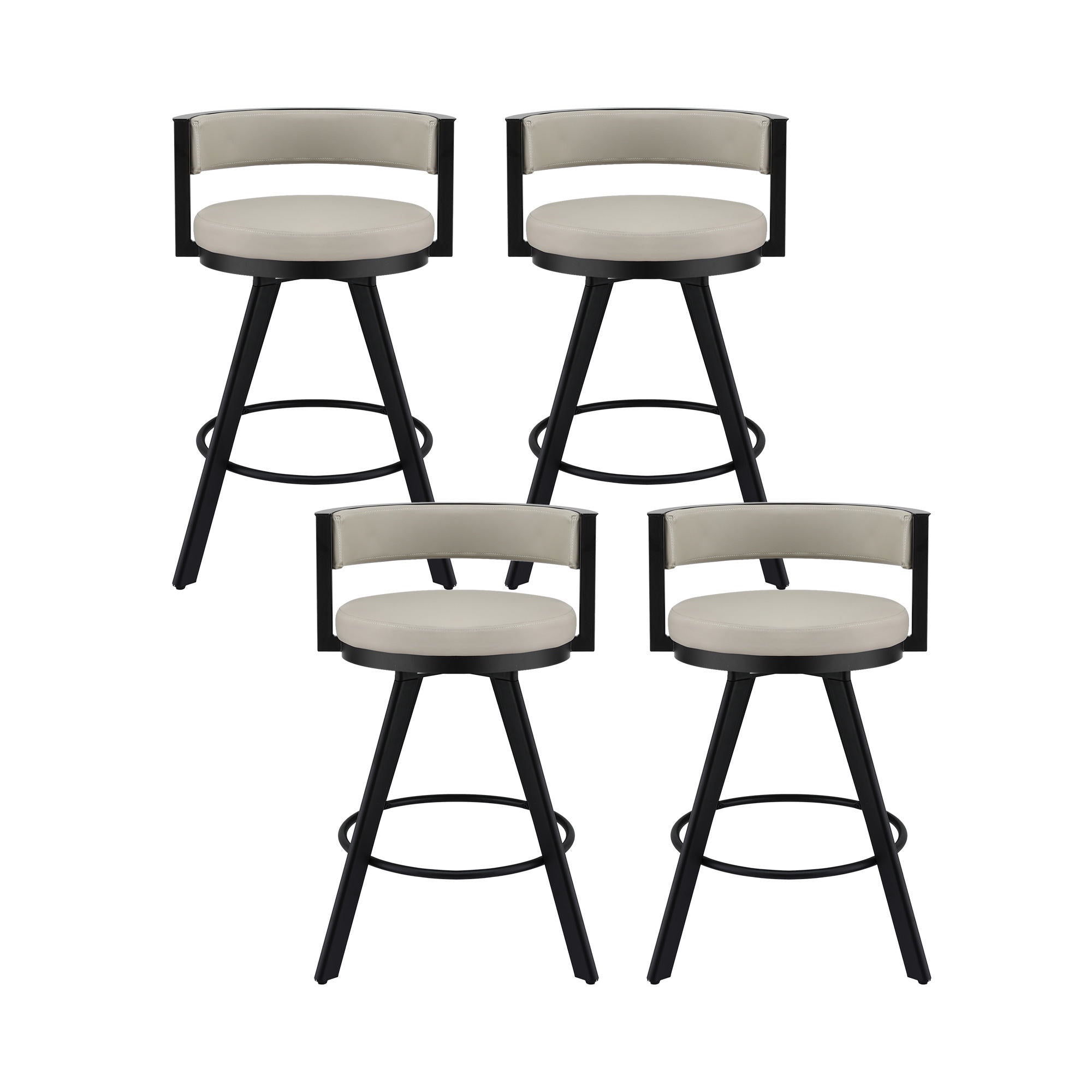 Artiss Bar Stools Set of 4 Swivel Kitchen Chair Metal Counter Beige Leather-Furniture > Bar Stools &amp; Chairs > Table &amp; Bar Stools-PEROZ Accessories