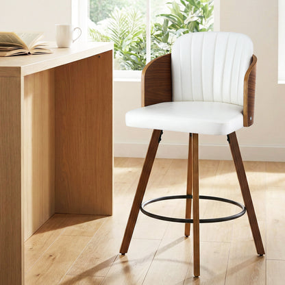 Artiss Wooden Bar Stools Swivel Kitchen Counter Stool Chair 58cm Seat Height-Furniture > Bar Stools &amp; Chairs > Table &amp; Bar Stools-PEROZ Accessories