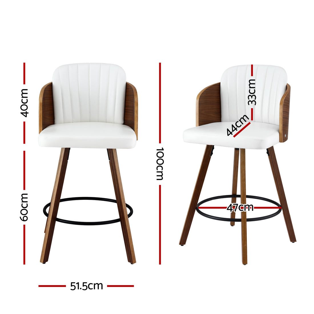 Artiss Wooden Bar Stools Swivel Kitchen Counter Stool Chair 58cm Seat Height-Furniture > Bar Stools &amp; Chairs > Table &amp; Bar Stools-PEROZ Accessories