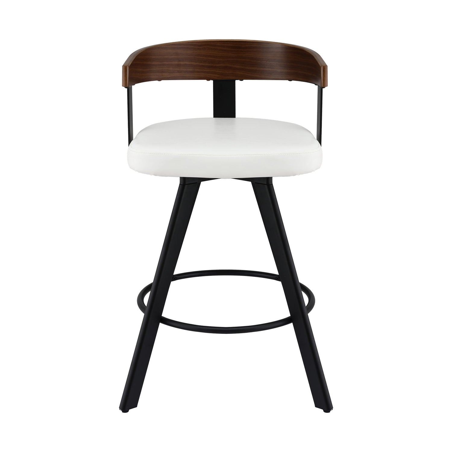Artiss Bar Stool Swivel Metal Legs Kitchen Chair Bentwood Counter Leather White-Furniture > Bar Stools &amp; Chairs > Table &amp; Bar Stools-PEROZ Accessories
