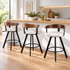 Artiss Bar Stools Set of 3 Swivel Counter Height Barstools with Bentwood Backrest PU Leather White-Furniture > Bar Stools & Chairs > Table & Bar Stools-PEROZ Accessories
