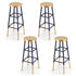 Artiss 4x Bar Stools Metal Gold Navy-Furniture > Bar Stools & Chairs > Table & Bar Stools-PEROZ Accessories