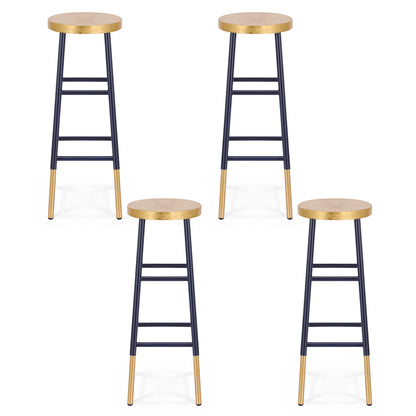 Artiss 4x Bar Stools Metal Gold Navy-Furniture > Bar Stools &amp; Chairs > Table &amp; Bar Stools-PEROZ Accessories