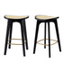 Artiss 2x Bar Stools Rattan Counter Kitchen Dinning Chair Bamboo Saddle Black-Furniture > Bar Stools & Chairs > Table & Bar Stools-PEROZ Accessories