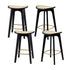 Artiss 4x Bar Stools Rattan Counter Kitchen Dinning Chair Bamboo Saddle Black-Furniture > Bar Stools & Chairs > Table & Bar Stools-PEROZ Accessories