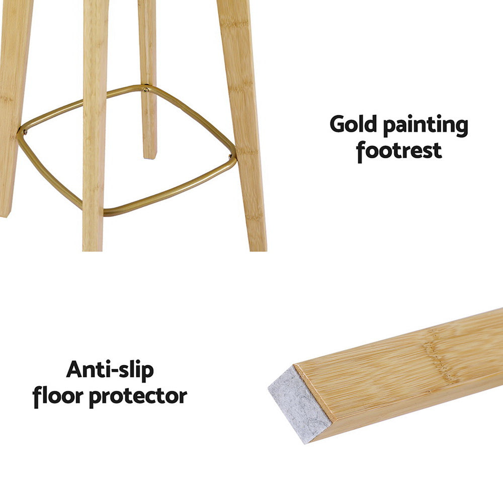 Artiss 2x Bar Stools Bamboo Rattan Stool Counter Chair Kitchen Barstools-Furniture &gt; Bar Stools &amp; Chairs-PEROZ Accessories