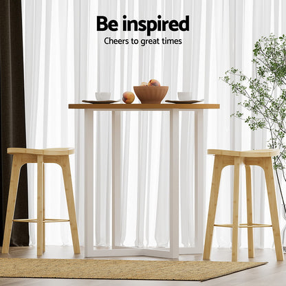 Artiss 2x Bar Stools Bamboo Rattan Stool Counter Chair Kitchen Barstools-Furniture &gt; Bar Stools &amp; Chairs-PEROZ Accessories