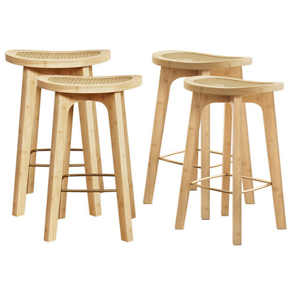 Artiss 4x Bar Stools Bamboo Rattan Stool Counter Chair Kitchen Barstools-Furniture &gt; Bar Stools &amp; Chairs &gt; Table &amp; Bar Stools-PEROZ Accessories