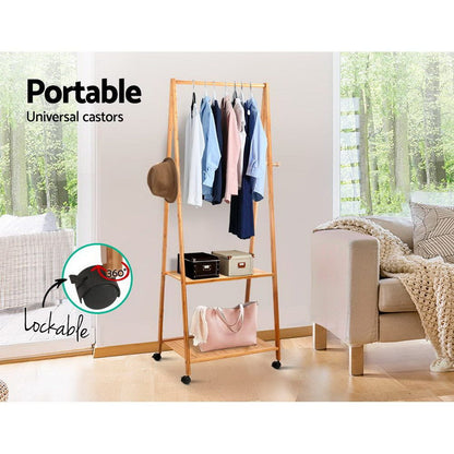 Artiss Clothes Rack Airer Coat Stand 165x59cm Wheels-Coat Racks-PEROZ Accessories