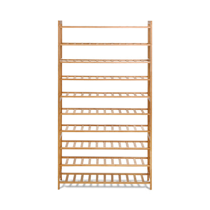 Artiss Shoe Rack Cabinet Bamboo 10-tier 50 Pairs-Shoe Storage Cabinets-PEROZ Accessories