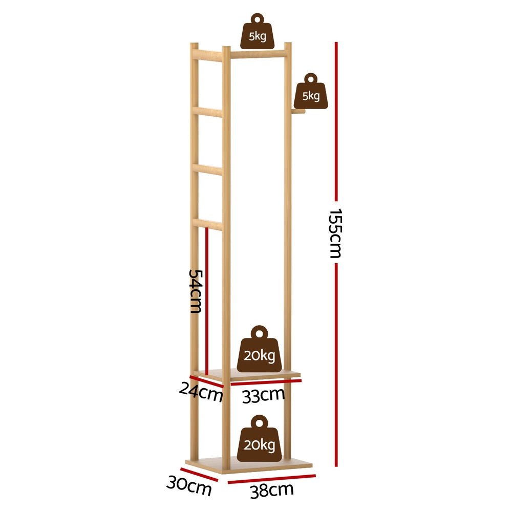 Artiss Clothes Rack Airer Coat Stand Bamboo-Furniture &gt; Living Room &gt; Coat Racks-PEROZ Accessories
