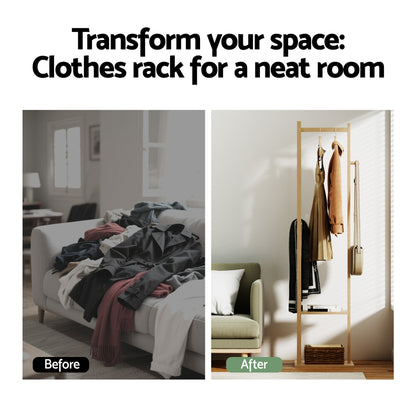Artiss Clothes Rack Airer Coat Stand Bamboo-Furniture &gt; Living Room &gt; Coat Racks-PEROZ Accessories