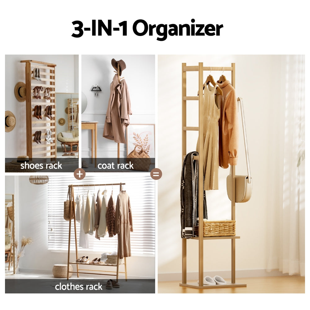 Artiss Clothes Rack Airer Coat Stand Bamboo-Furniture &gt; Living Room &gt; Coat Racks-PEROZ Accessories