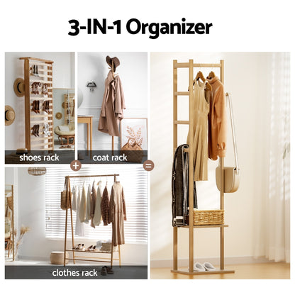 Artiss Clothes Rack Airer Coat Stand Bamboo-Furniture &gt; Living Room &gt; Coat Racks-PEROZ Accessories