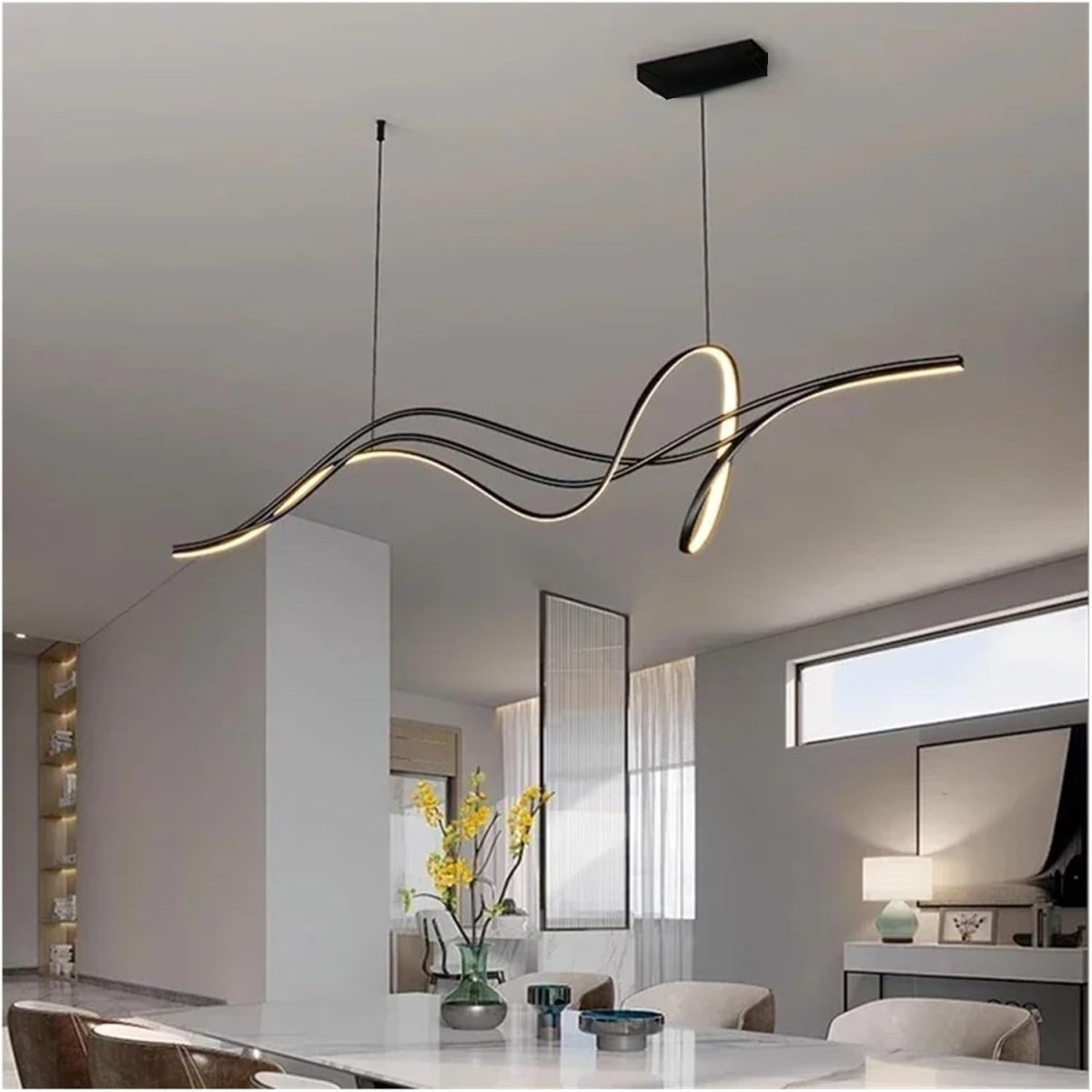 BAMDECOR A203 1.8m Modern minimalist pendant lights for home decoration ceiling pendant light (Black)-Home &amp; Garden > Lighting > Ceiling Lights-PEROZ Accessories