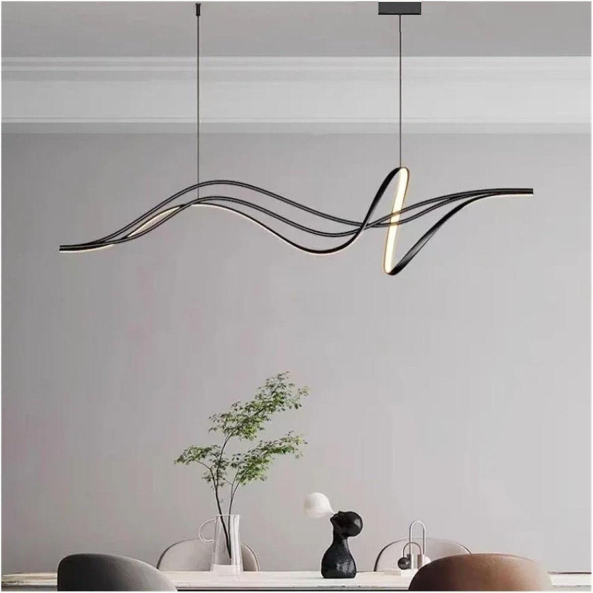 BAMDECOR A203 1.8m Modern minimalist pendant lights for home decoration ceiling pendant light (Black)-Home &amp; Garden > Lighting > Ceiling Lights-PEROZ Accessories
