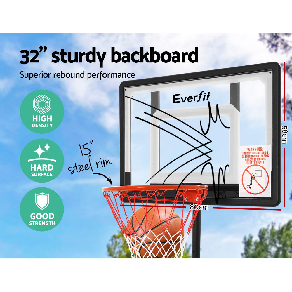 Everfit 2.1M Basketball Hoop Stand System Adjustable Portable Pro Kids Clear-Sports &amp; Fitness &gt; Basketball &amp; Accessories-PEROZ Accessories