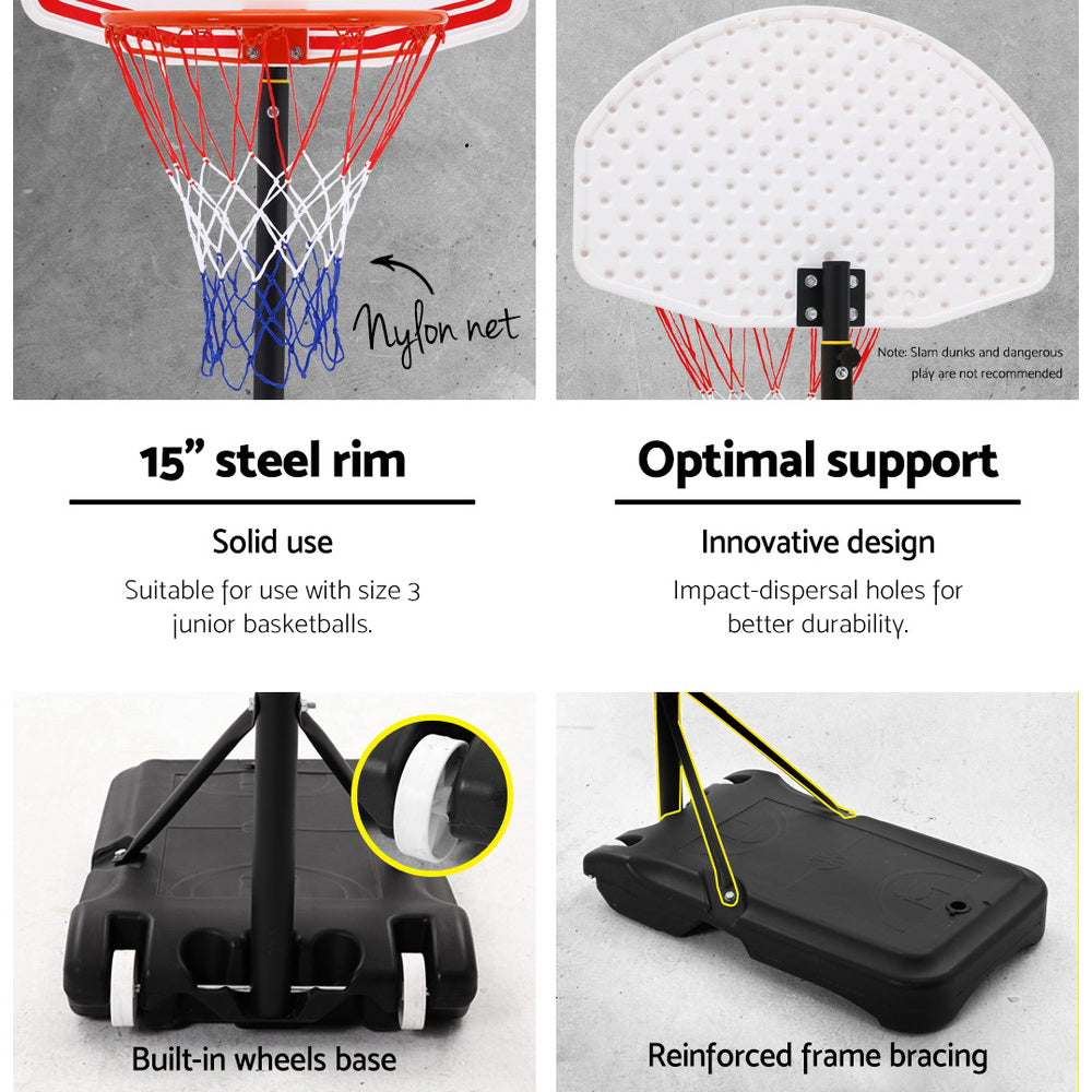 Everfit 2.1M Basketball Hoop Stand System Adjustable Portable Pro Kids White-Sports &amp; Fitness &gt; Basketball &amp; Accessories-PEROZ Accessories