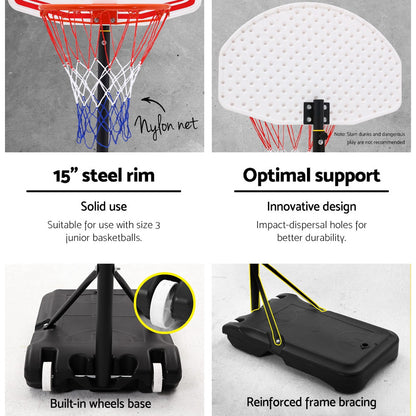 Everfit 2.1M Basketball Hoop Stand System Adjustable Portable Pro Kids White-Sports &amp; Fitness &gt; Basketball &amp; Accessories-PEROZ Accessories