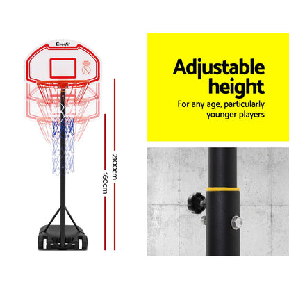 Everfit 2.1M Basketball Hoop Stand System Adjustable Portable Pro Kids White-Sports &amp; Fitness &gt; Basketball &amp; Accessories-PEROZ Accessories
