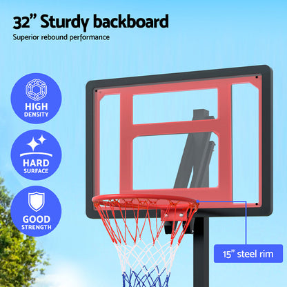 Everfit 2.6M Basketball Hoop Stand System Portable Kid-Sports &amp; Fitness &gt; Basketball &amp; Accessories-PEROZ Accessories