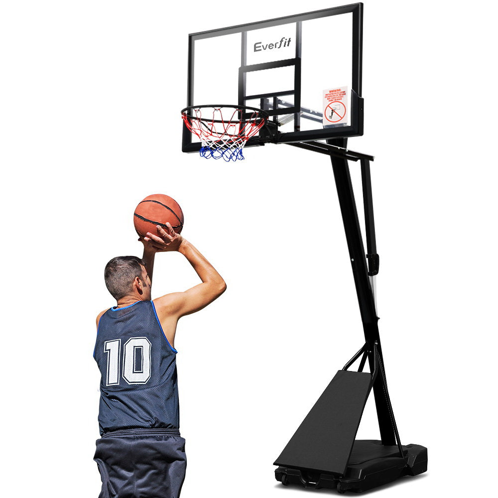 Everfit 3.05M Basketball Hoop Stand System Adjustable Height Portable Black Pro-Sports &amp; Fitness &gt; Basketball &amp; Accessories-PEROZ Accessories