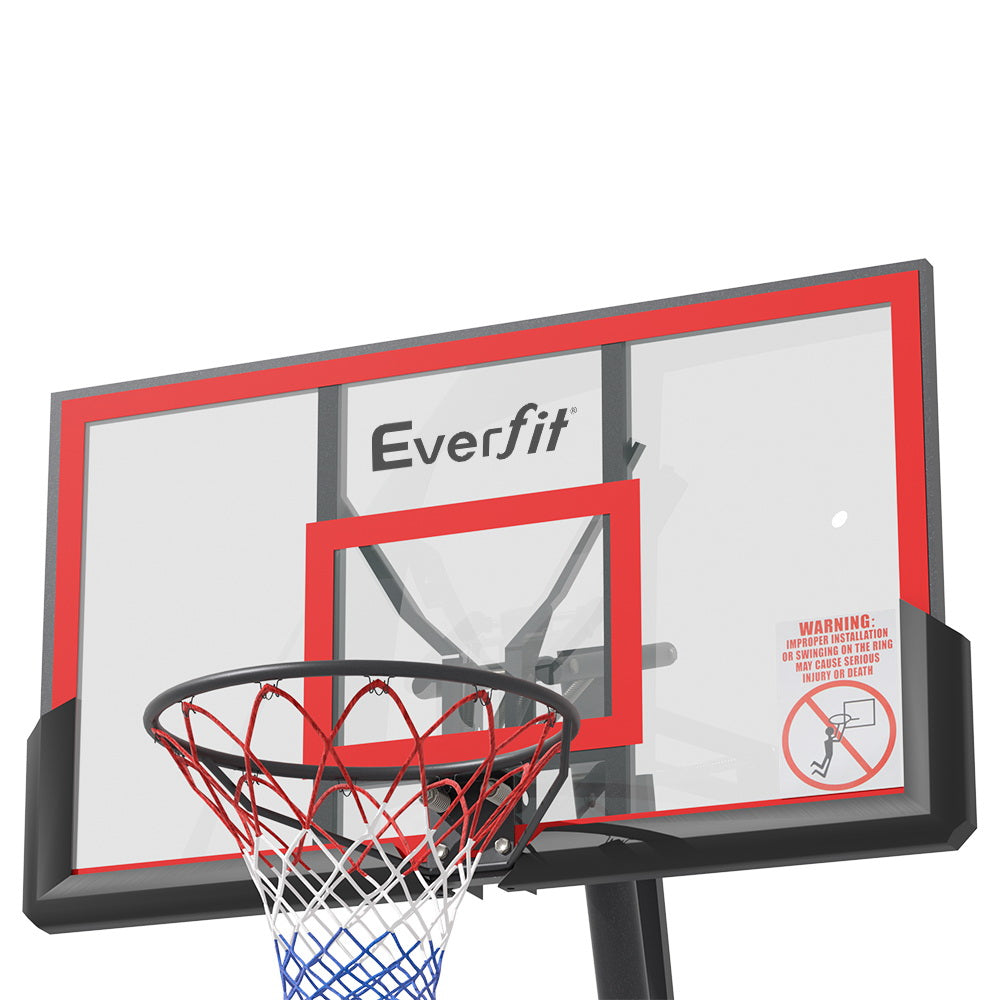 Everfit 3.05M Basketball Hoop Stand System Adjustable Height Portable Red Pro-Sports &amp; Fitness &gt; Basketball &amp; Accessories-PEROZ Accessories