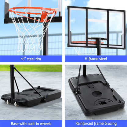 Everfit 3.05M Basketball Hoop Stand System Portable Height Adjustable w/ Knob-Sports &amp; Fitness &gt; Ball Sports &gt; Basketball &amp; Basketball Accessories-PEROZ Accessories