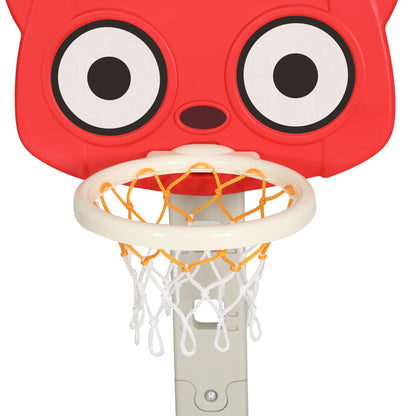 Keezi Kids Basketball Hoop Stand Adjustable 5-in-1 Sports Center Toys Set Red-Sports &amp; Fitness &gt; Ball Sports &gt; Basketball &amp; Basketball Accessories-PEROZ Accessories