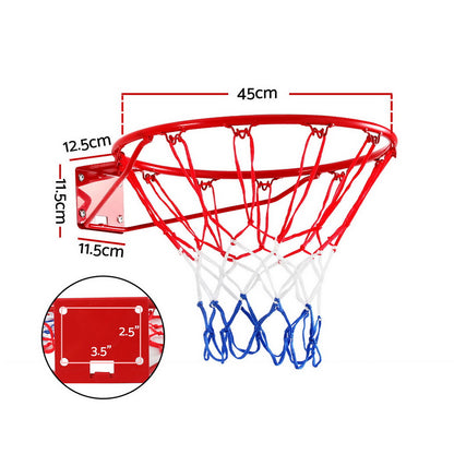 Everfit Basketball Ring Hoop Rim Goal Net 45CM-Sports &amp; Fitness &gt; Basketball &amp; Accessories-PEROZ Accessories