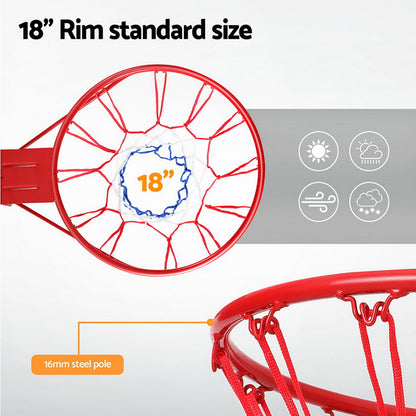 Everfit Basketball Ring Hoop Rim Goal Net 45CM-Sports &amp; Fitness &gt; Basketball &amp; Accessories-PEROZ Accessories