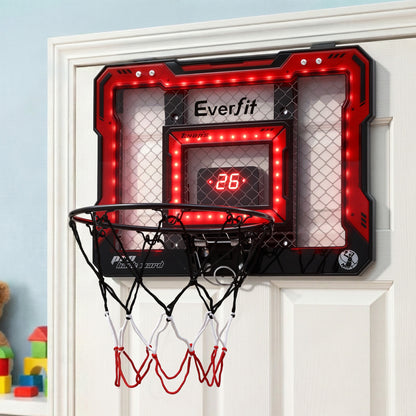 Everfit Mini Basketball Hoop Over Door Indoor LED Scoreboard Kids Set 40x30cm-Sports &amp; Fitness > Ball Sports > Basketball &amp; Basketball Accessories-PEROZ Accessories