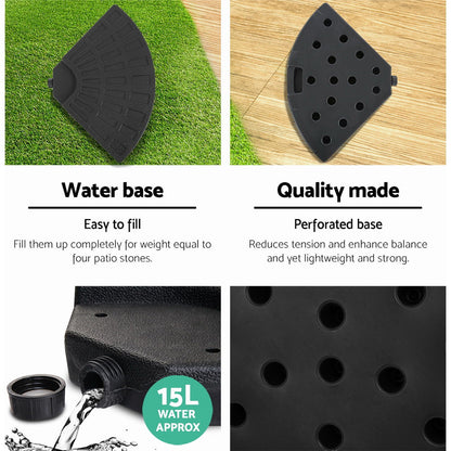 Instahut 48cm Outdoor Umbrella Base Stand 4 Plates Pod Cantilever-Home &amp; Garden &gt; Shading &gt; Umbrellas &amp; Sunshades-PEROZ Accessories