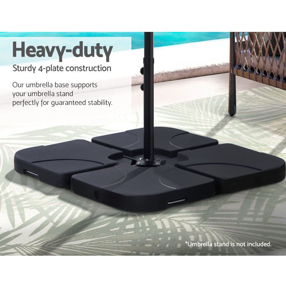 Instahut Outdoor Umbrella Base 50cm 4 Plates Stand Pod Cantilever-Home &amp; Garden &gt; Shading &gt; Umbrellas &amp; Sunshades-PEROZ Accessories