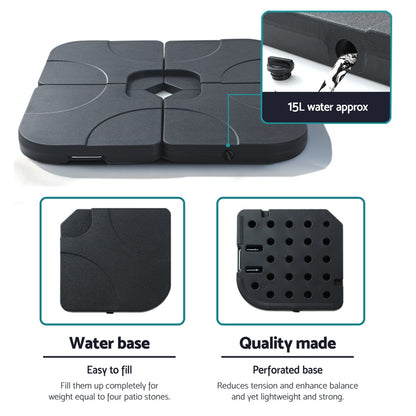 Instahut Outdoor Umbrella Base 50cm 4 Plates Stand Pod Cantilever-Home &amp; Garden &gt; Shading &gt; Umbrellas &amp; Sunshades-PEROZ Accessories