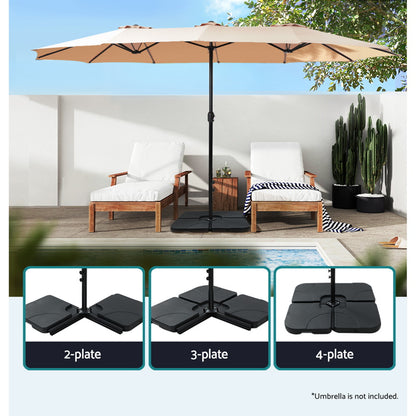 Instahut Outdoor Umbrella Base 50cm 4 Plates Stand Pod Cantilever-Home &amp; Garden &gt; Shading &gt; Umbrellas &amp; Sunshades-PEROZ Accessories